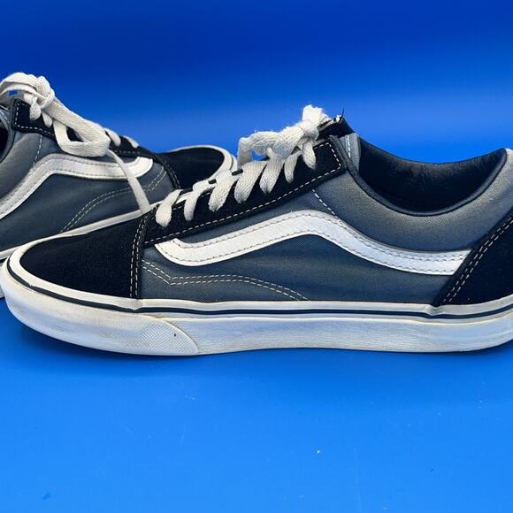 Vans Black Suede Blue Mens 6 Off The Wall Sneakers Womens 7.5 E Skater Walking - Picture 6 of 13